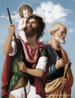 St. Christopher met het Kindje Christus en St. Peter