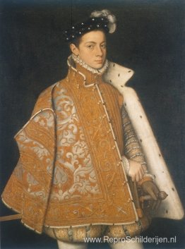 Een portret van een jonge Alessandro Farnese, de toekomstige her