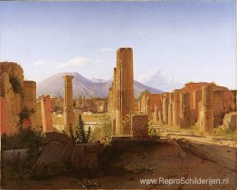 Het Forum, Pompeii, met de Vesuvius in de verte