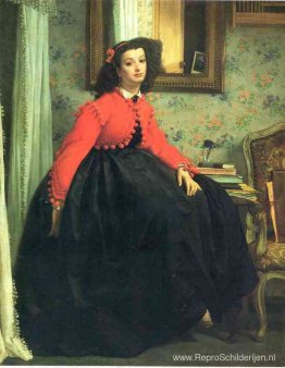 Portret van Mlle. LL (Jonge dame in een rood jasje)