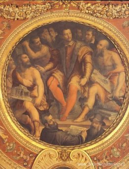 Cosimo I de Medici omringd door zijn architecten, ingenieurs en