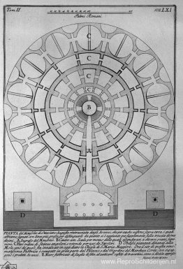 De Romeinse oudheden, t. 2, Plaat LXI. Plan van het Mausoleum va