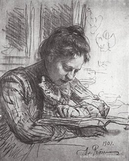 Lezen (portret van Natalia B. Nordman)