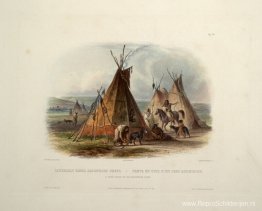 Een Skin Lodge van een Assiniboin Chief, bord 16 uit deel 1 van