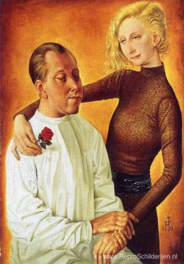 Portret van de schilder Hans Theo Richter en zijn vrouw Gisela