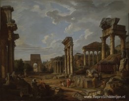 Een Capriccio van het Forum Romanum