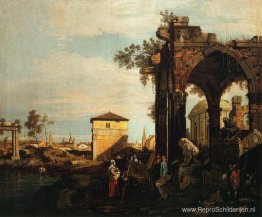 Capriccio met ruïnes en Porta Portello in Padua