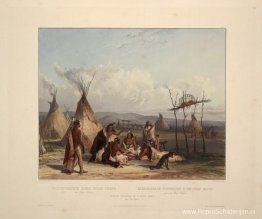 Begrafenissteiger van een Sioux Chief nabij Fort Pierre, bord 11