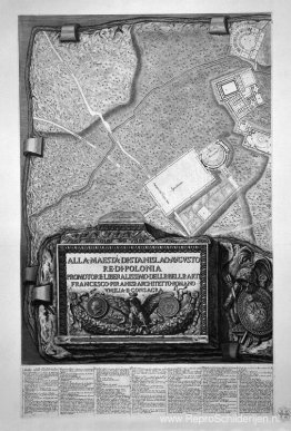 Plattegrond van de bestaande fabrieken in de Villa Adriana, met