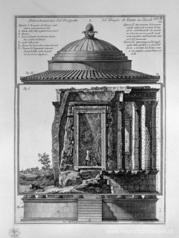 Uitzicht op het prospectus van de Tempel van Vesta in Tivoli