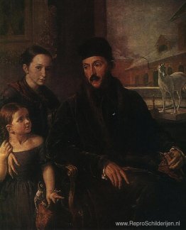 Portret van D. P. Voyeikov met zijn dochter en de gouvernante Mi