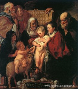 De Heilige Familie met St. Anne, de jonge baptist en zijn ouders