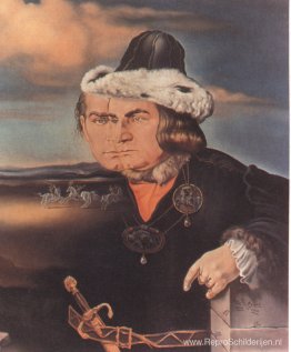 Portret van Laurence Olivier in de rol van Richard III