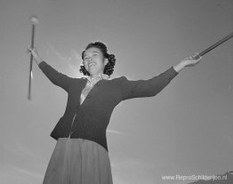 Baton-oefening in het Manzanar War Relocation Center