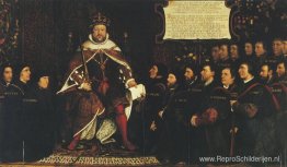 Henry VIII overhandigt een charter aan Thomas Vicary, ter herden