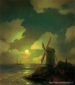 Windmolen aan de zeekust