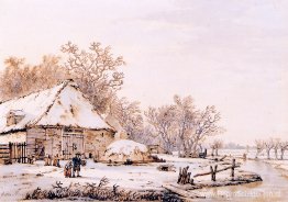 Winterlandschap met boerderij