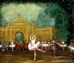 Russisch ballet (Pavlova en Nijinsky in "Pavillon d'Armide")