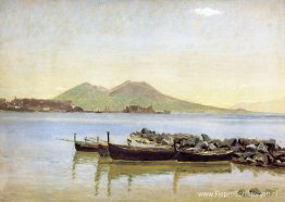 De baai van Napels met de Vesuvius op de achtergrond