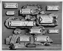 De Romeinse oudheden, t. 2, Plaat XVIX. Inscripties en fragmente