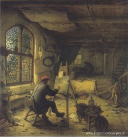 De schilder in zijn atelier