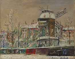 Moulin de la Galette onder de sneeuw