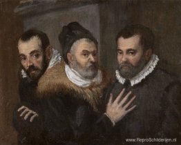 Portret van Annibale, Ludovico en Agostino Carracci