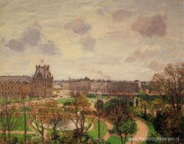 Tuin van het Louvre Ochtend, grijs weer