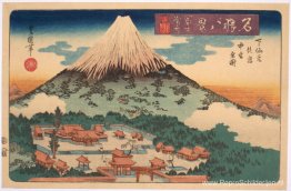 Avondsneeuw op Fuji uit een reeks van acht beroemde uitzichten,