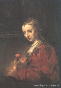 Vrouw met een roze