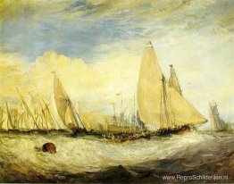 East Cowes Castle, de zetel van J.Nash, Esq. de Regatta klopte t