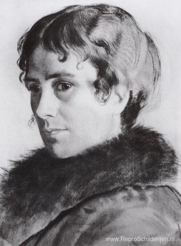 Portret van Y.E. Kustodieva