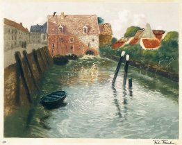 Kanaal met watermolen