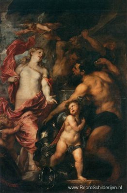 Venus vraagt ​​Vulcanus om de wapenrusting van Aeneas