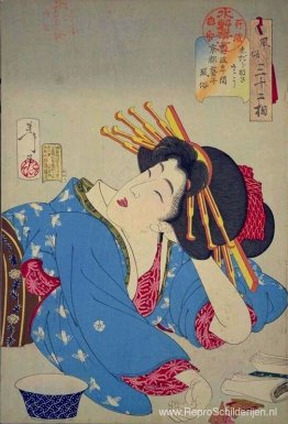 Er ontspannen uitzien - Het uiterlijk van een Kyoto-geisha uit h