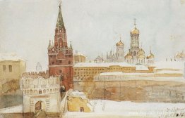 Uitzicht op het Kremlin in de winter