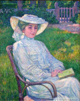 Dame in het wit, portret van mevrouw Théo Van Rysselberghe