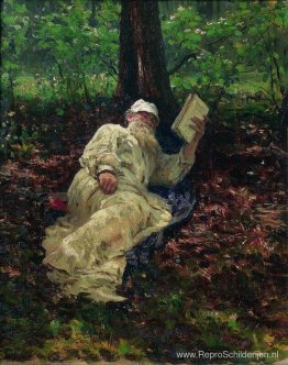 Leo Tolstoj in het bos