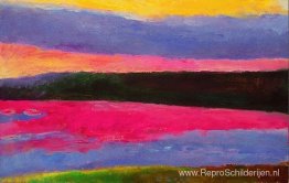 Grijze Wolk Magenta Water #145