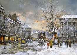 Omnibus op de Place de la Madeleine, Winter