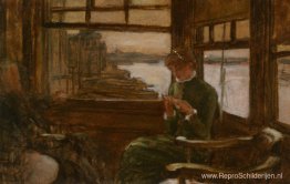 Studie van Cathlene Newton in een Thames Tavern