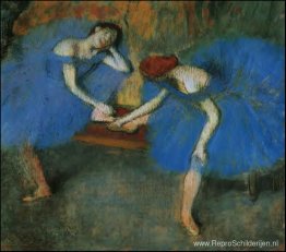 Twee dansers in blauw