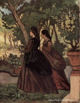 Twee dames in de tuin van Castiglioncello