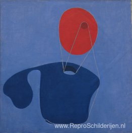 Rood hoofd, blauw lichaam