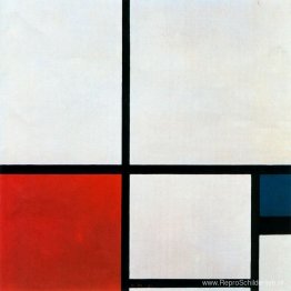 Compositie N. 1 met rood en blauw