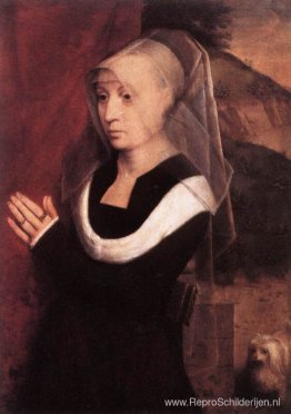 Portret van een biddende vrouw