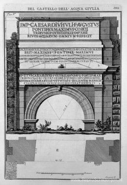 Plattegrond en hoogte van het monument van de Wateren en Julia M