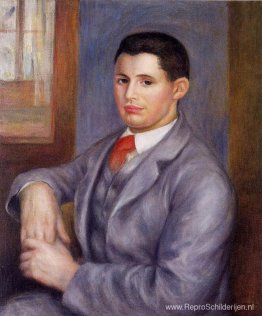 Jonge man in een rode stropdas, portret van Eugene Renoir