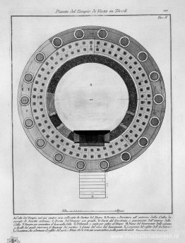 Plattegrond van de tempel van Vesta in Tivoli