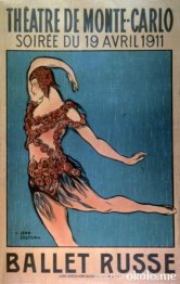 Affiche voor het Ballet Russe-seizoen 1911 met Nijinsky in kostu